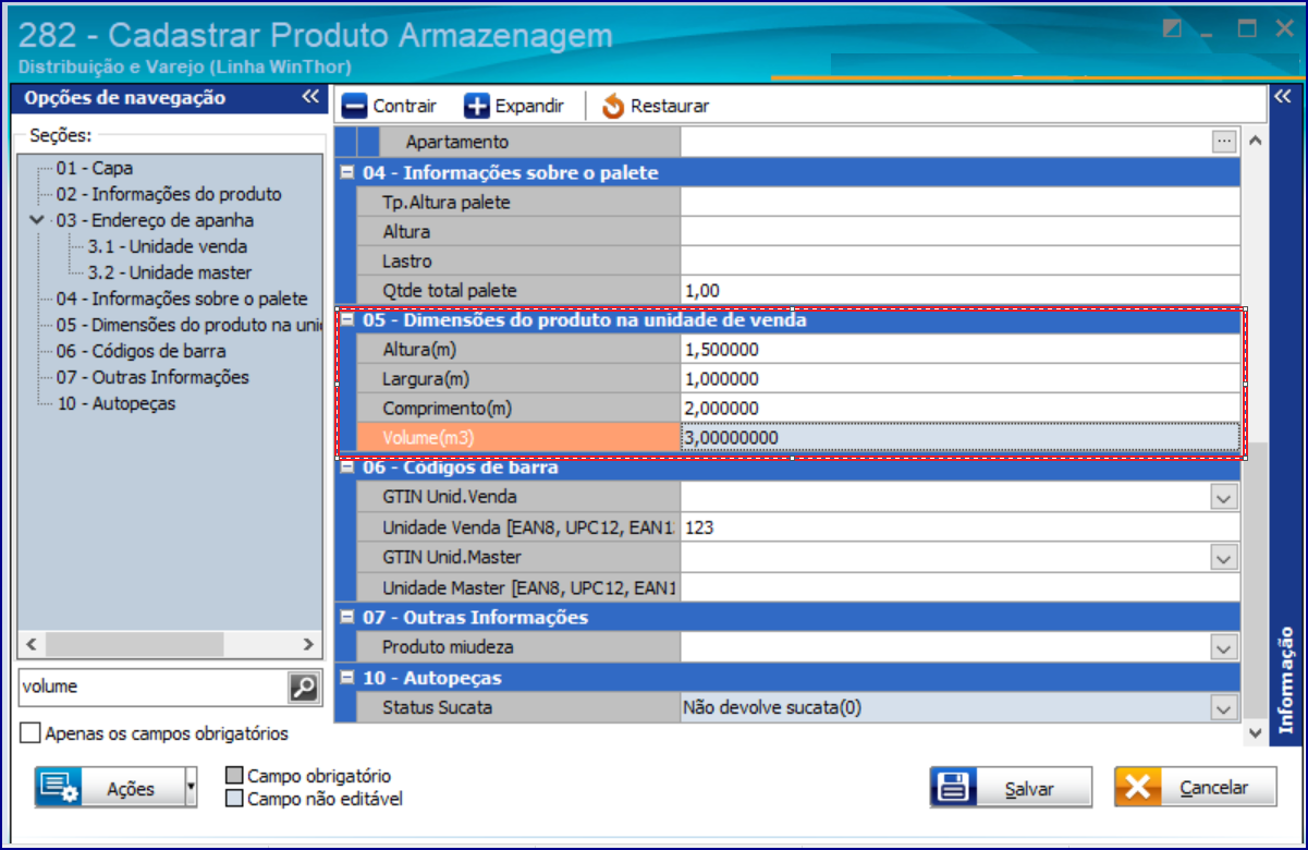 Wint O Que Fazer Para Que O Campo Volumem3 Seja Apresentando No Cadastro Do Produto Via 8556