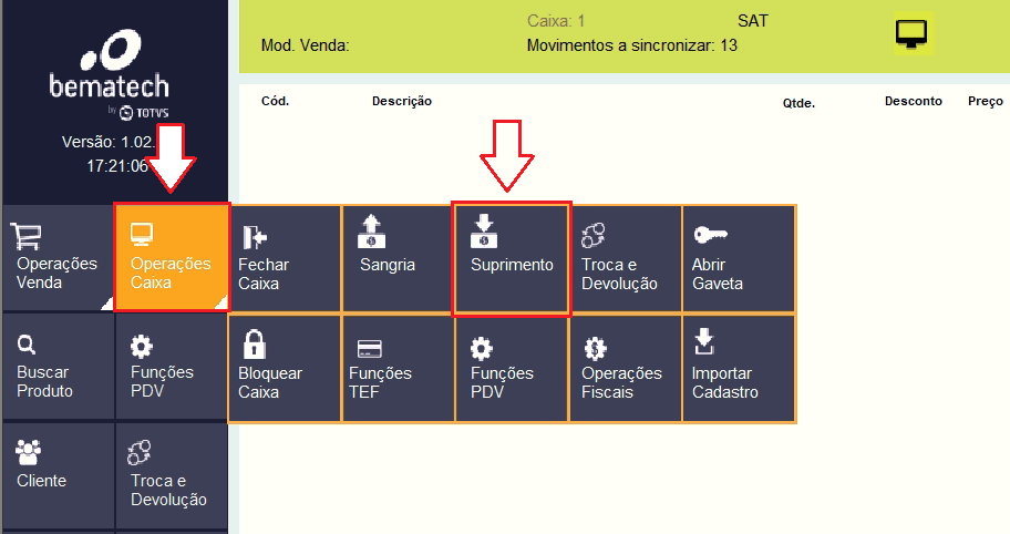 TL - PDV TOUCH - Operação de Venda – Central de Atendimento TOTVS