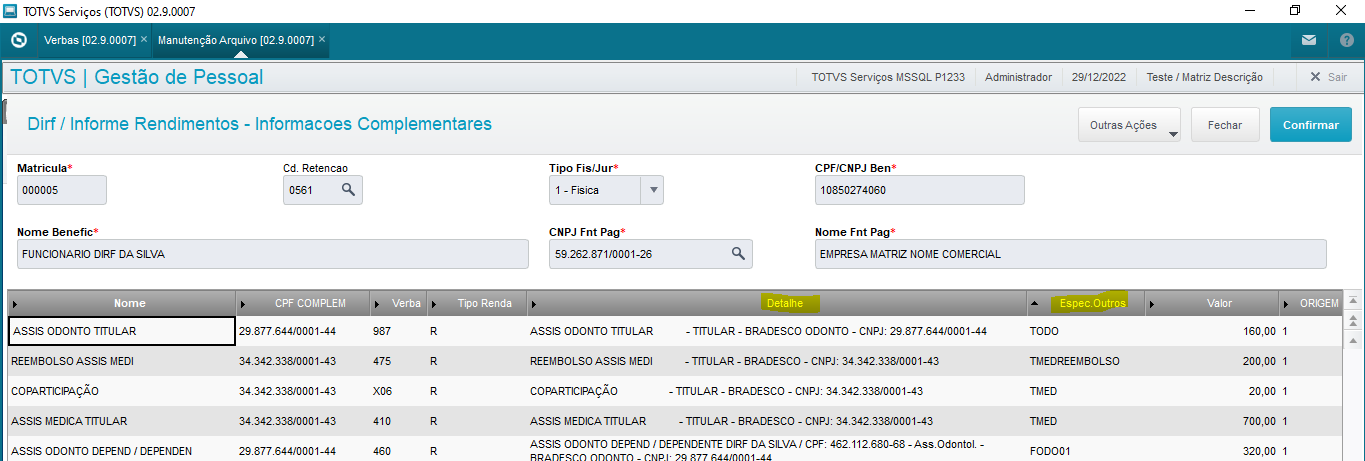 Rh Linha Protheus Gpe Quando Os Planos De Sa De S O Informados Manualmente Para O