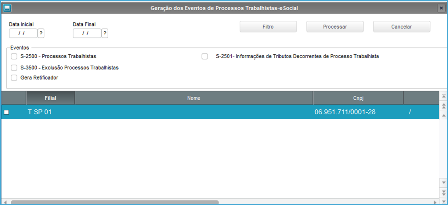 Rh Linha Protheus Gpe Esocial S 2500 Ocorrência 282 Número Do Processo Judicial 4755