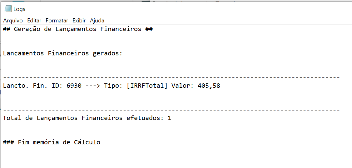 Rh Rm Fop Lan Amento Financeiro De Total De Irrf Central De Atendimento Totvs