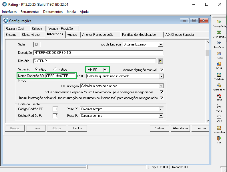 Capítulo 102. Interface importação rexturadvance