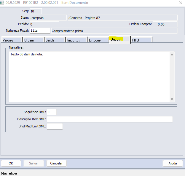 Cross Segmentos Linha Datasul MRE RE1001 Incluir Textos Para O