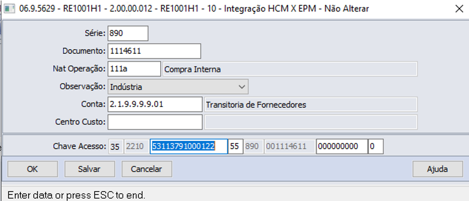 Cross Segmentos Linha Datasul Mre Tratamento De Nota Avulsa No Recebimento Central De