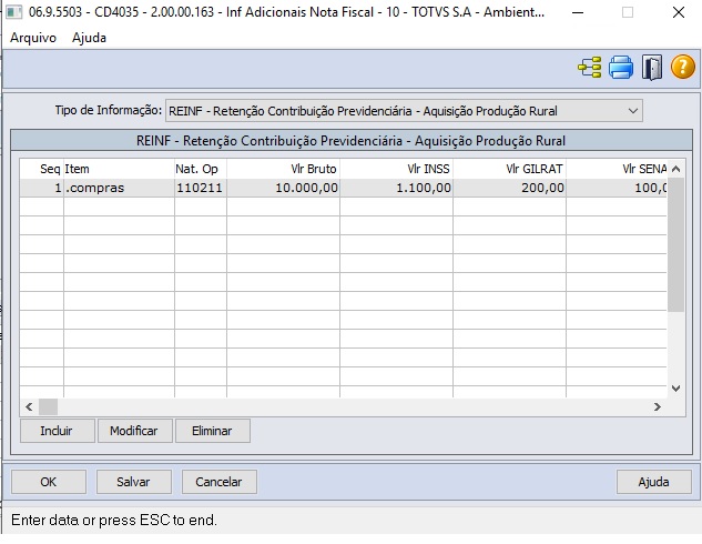 Cross Segmentos Linha Datasul Mre Reinf R 2055 Parametrização Utilizando Mlf Central 6776