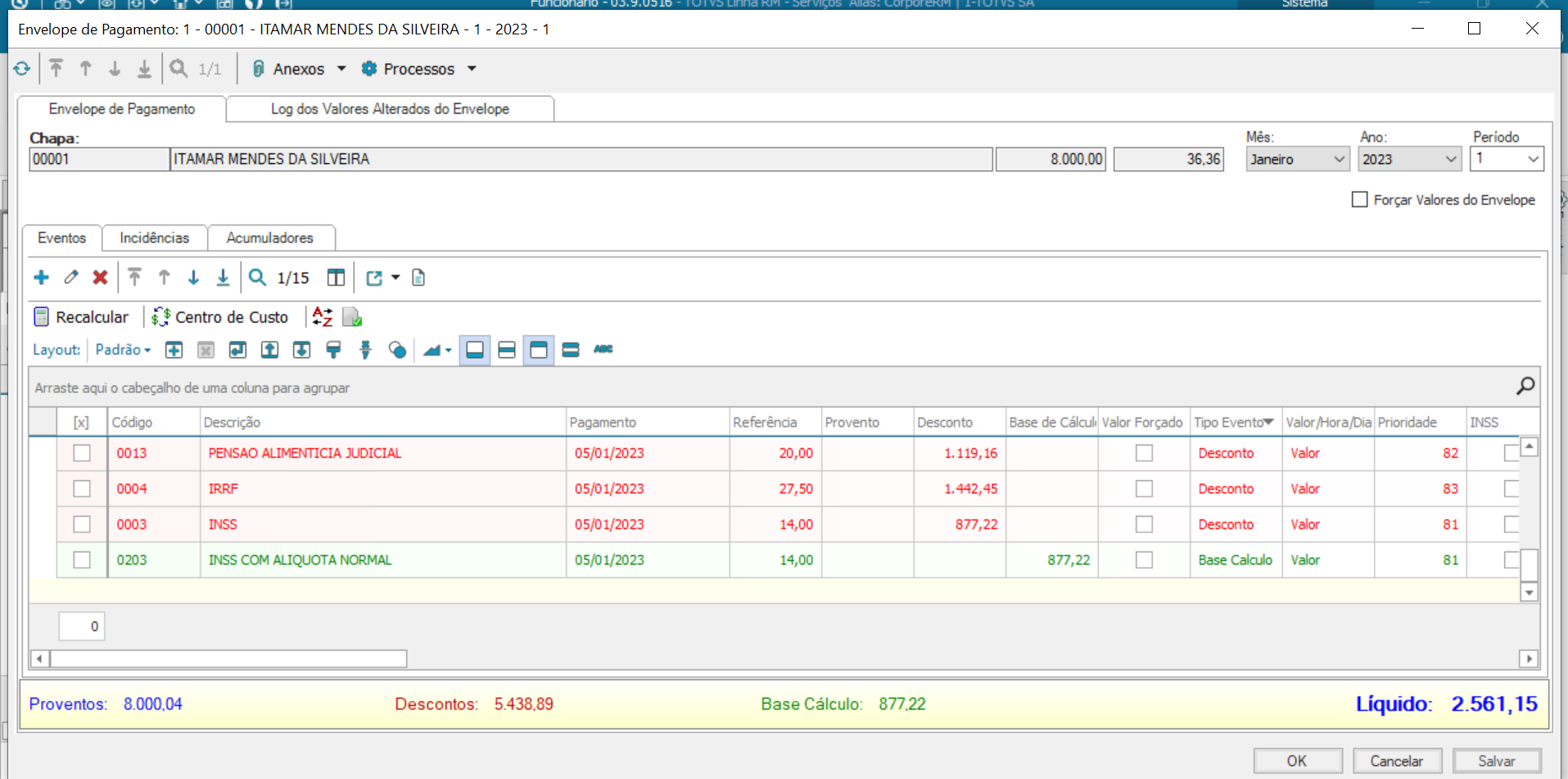 Rh Rm Fop Lan Amento Financeiro Tipo Total Guia Inss Com O Mesmo Valor Apresentado Na