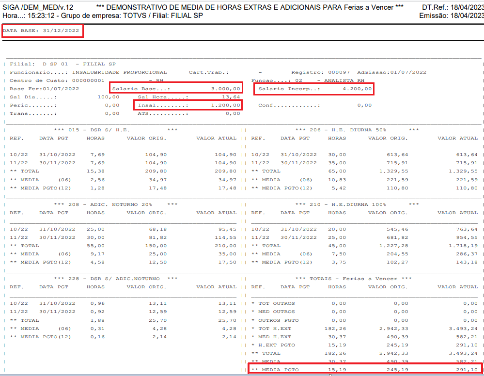 RH - Linha Protheus - GPE - Relatório de Médias pela Rotina de Provisão ...
