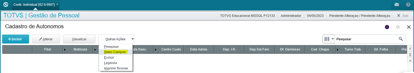 Rh Linha Protheus Gpe Como Configurar Os Campos Que Ser O Apresentados No Cadastro De