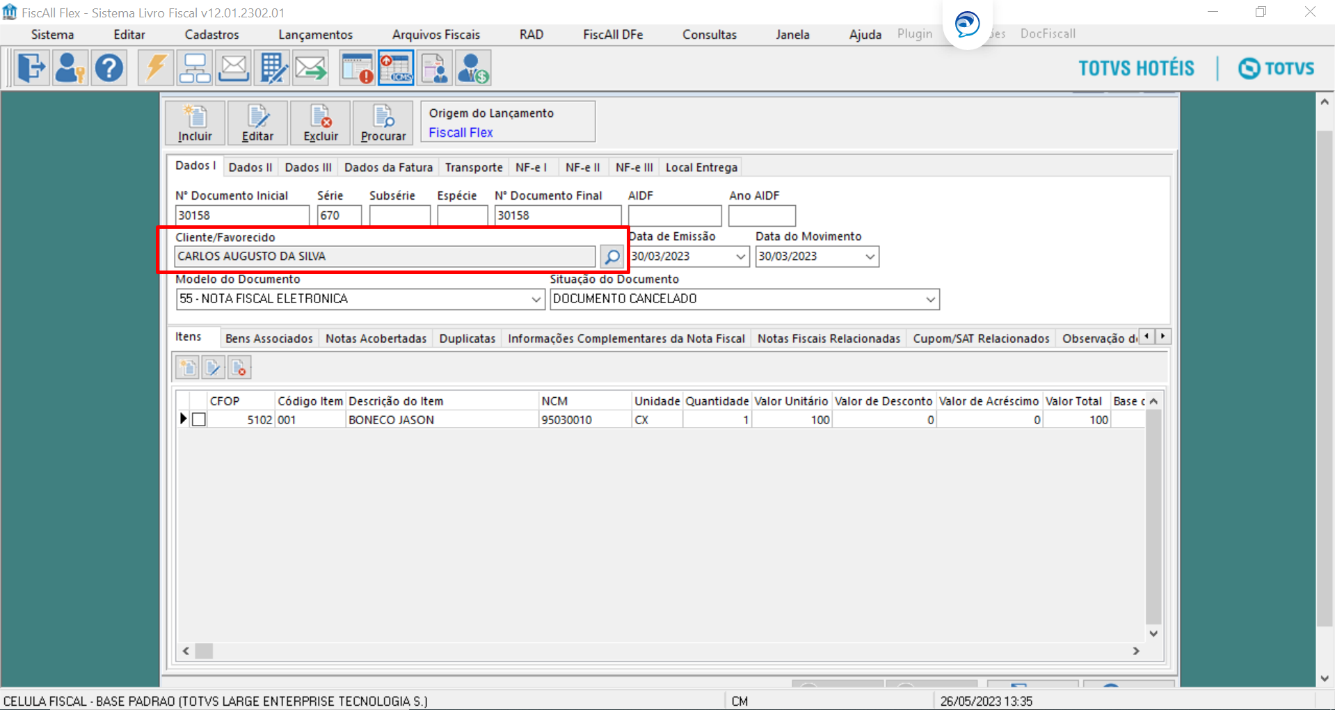 Hotelaria Totvs Backoffice Linha Cmnet Ff Como Corrigir A Rejei O Informado C Digo