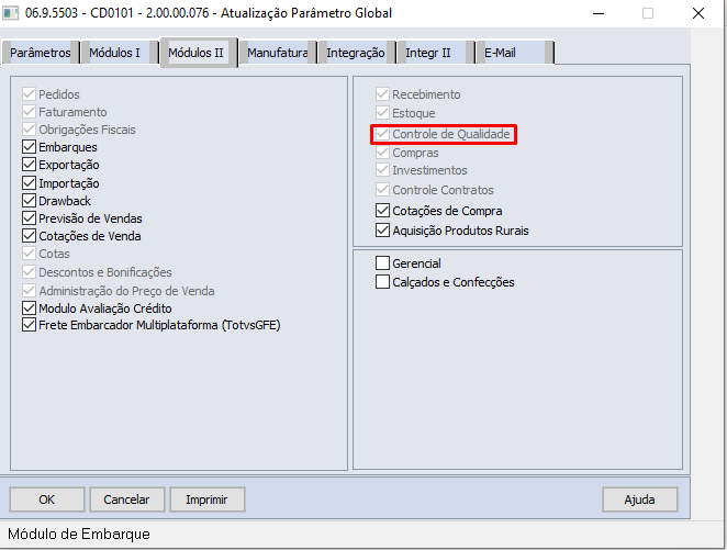 Cross Segmentos - Linha Datasul - MCC - Parametrização e