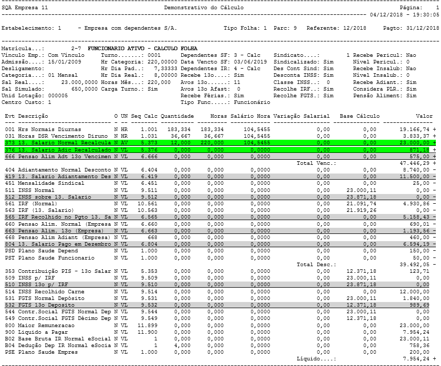 Rh Linha Datasul Esocial Regras E Cálculo Novos Eventos Recálculo 13º Salário Central De 5620