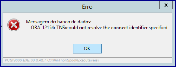 WINT - TNS:cold not resolve the connect identifier spcified - Como