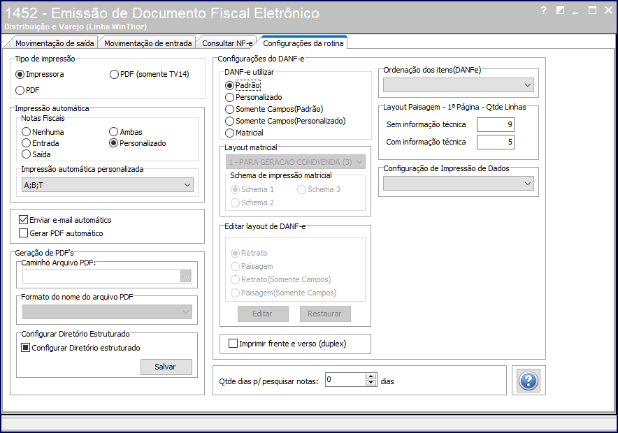 WINT - Como alterar dados da empresa ou do emitente no DANF-e para a rotina  1452 – Central de Atendimento TOTVS