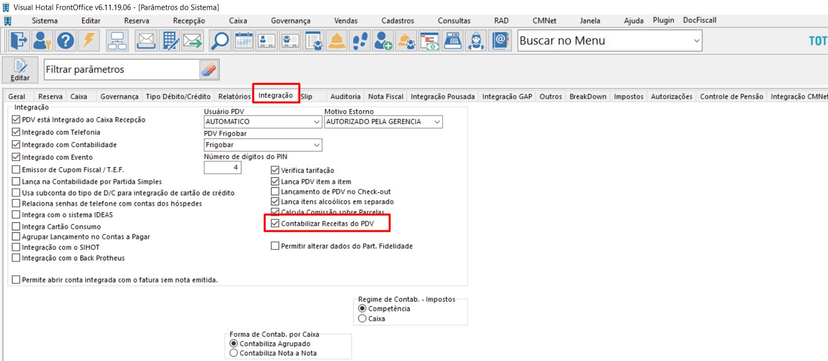 Hf Front Office Vhf Integração Dos Lançamentos Do Pdv Para A Contabilidade Através Do Vhf 6008