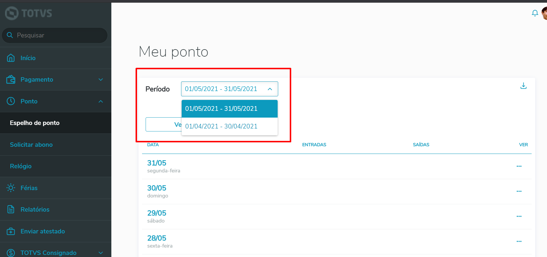 Rh Rm Meu Rh Como Disponibilizar Ou Bloquear Períodos No Espelho De Ponto Central De 4837