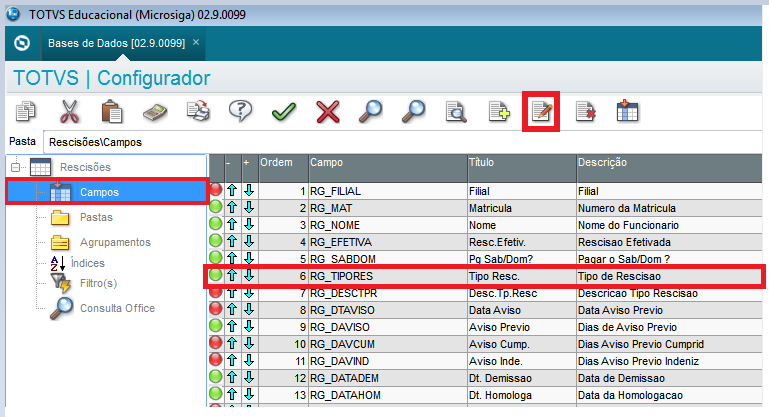 Rh Linha Protheus Gpe Como Habilitar Campo Tipo Resc No Cabeçalho Da Rescisão Rgtipores 9971