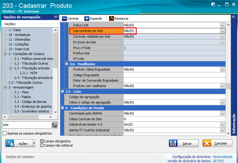 Wint Como Desabilitar O Controle De Lote No Modulo Wms Central De