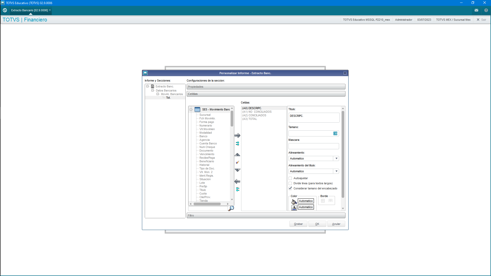 Cross Segmentos Totvs Backoffice Línea Protheus Mi Sigafin ¿cómo Modificar El Tamaño Y 9699