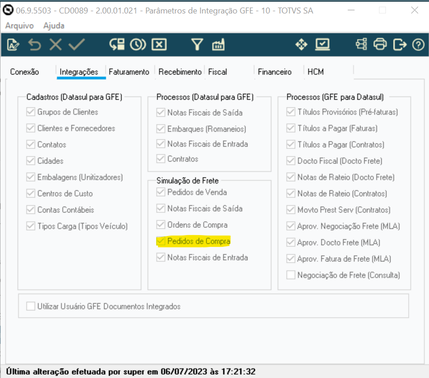 Cross Segmentos - Linha Datasul - MCC - Parametrização e