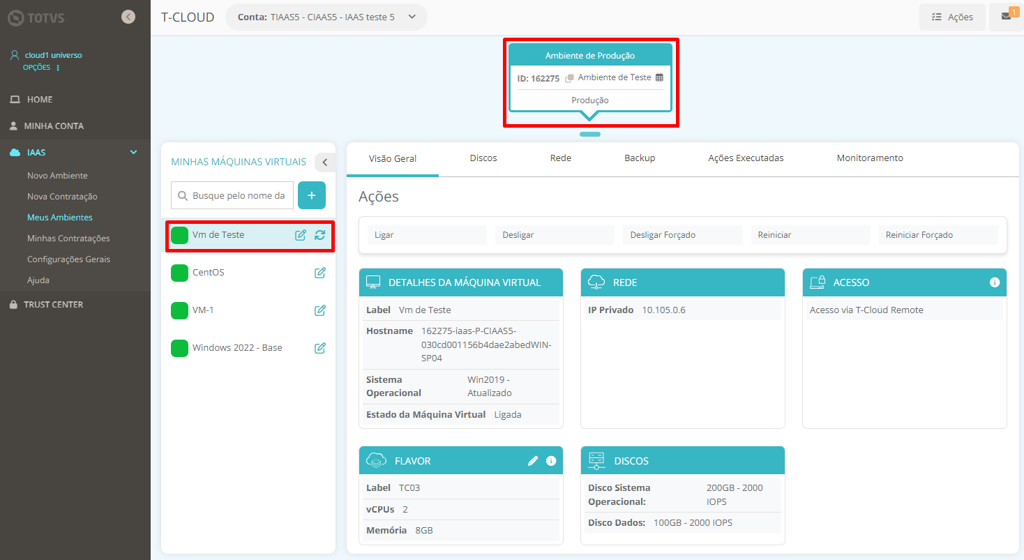 CLOUD - IAAS - Compartilhar Proposta – Central de Atendimento TOTVS