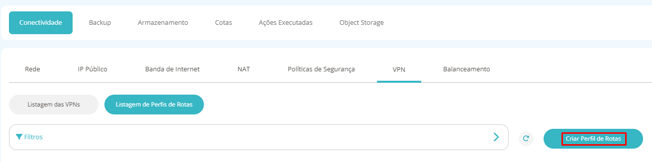 CLOUD - IAAS - Editar Perfil de Rotas de VPN – Central de Atendimento TOTVS