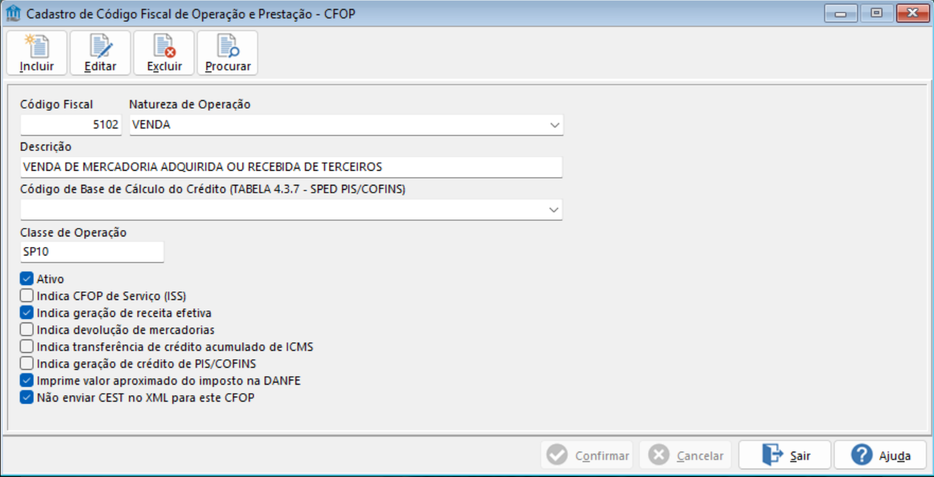 Hotelaria - TOTVS Backoffice (Linha CMNET) - FF - Como cadastrar CFOP ...