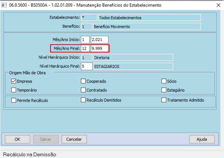 RH - Linha Datasul - MBS - BS0500A Erro:(8088) Mês/Ano Final Incorreto ...