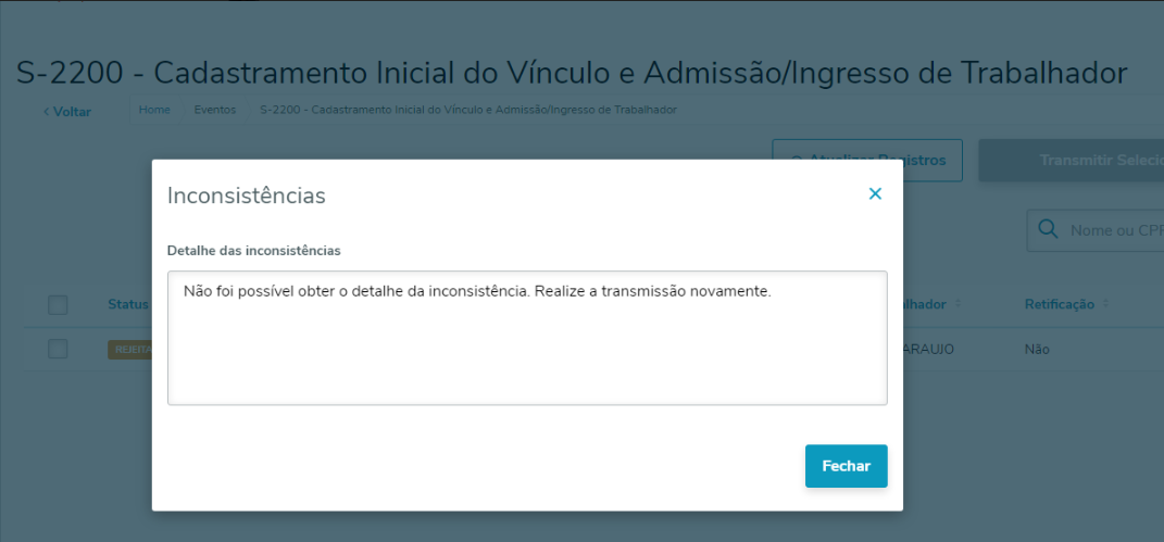 Rh Linha Protheus Gpe Esocial Ao Enviar Eventos Para O Governo Ocorre O Erro Não Foi 5750