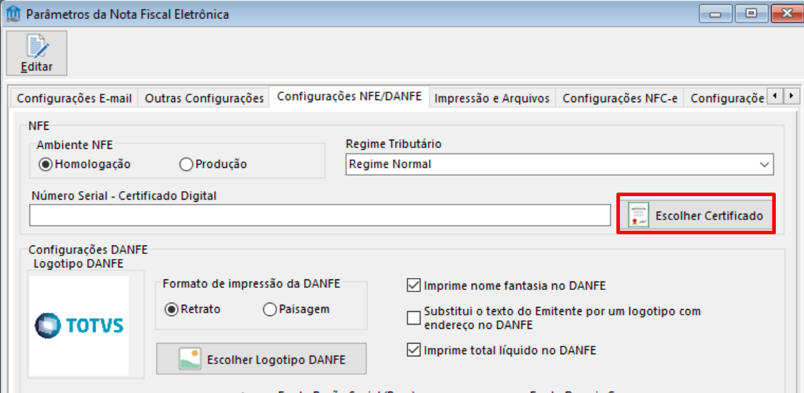 Hotelaria Totvs Backoffice Linha Cmnet Ff Como Apontar O Certificado Digital Dentro Do