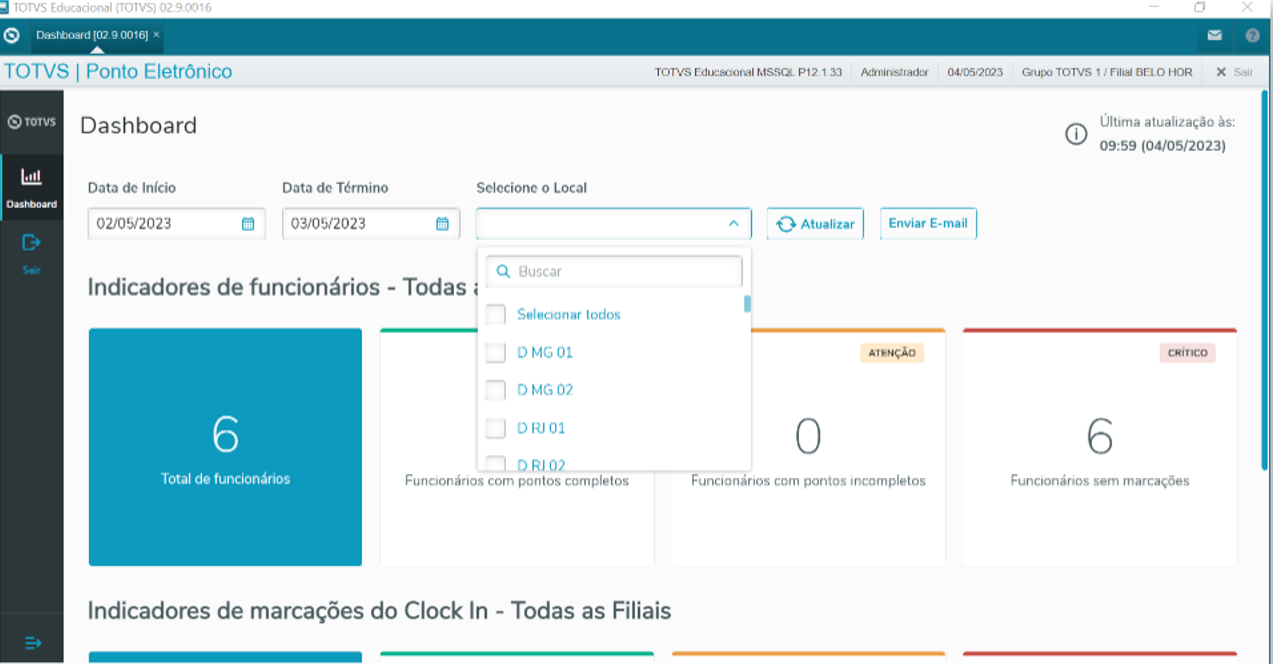 Rh Linha Protheus Pon Como Utilizar O Dashboard Do Ponto Eletr Nico Filtrando Mais De Uma