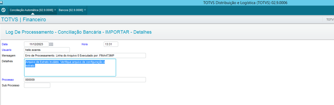 Cross Segmentos TOTVS BackOffice Linha Protheus FINA473 Erro Ao