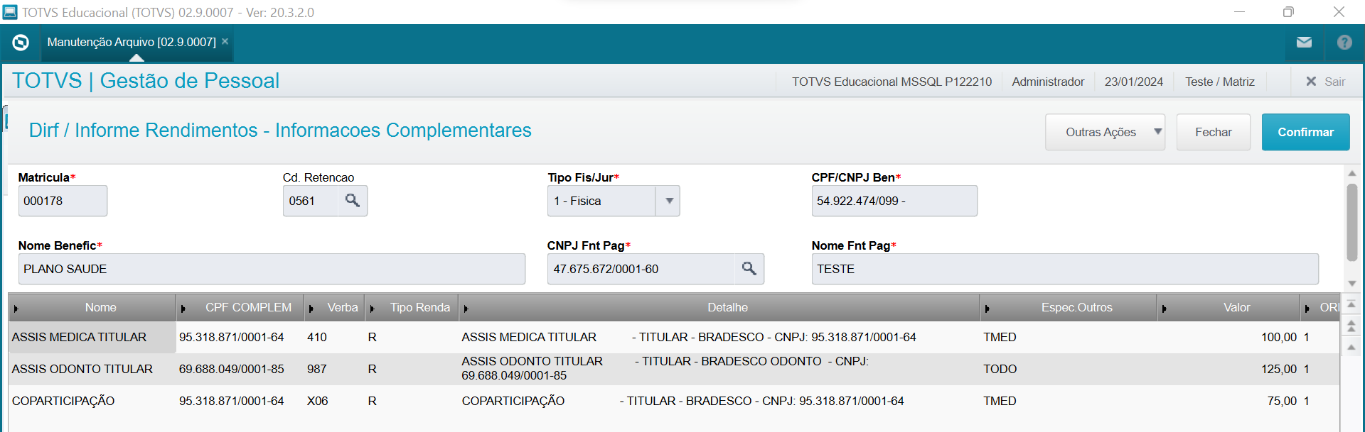 Rh Linha Protheus Gpe Como Incluir Ou Alterar Manualmente Os Valores De Informações 9927