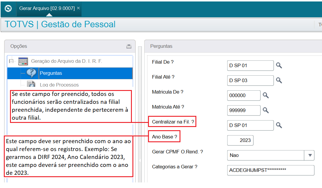 Rh Linha Protheus Gpe Passo A Passo Para Gerar Dadosgerar Arquivo Dirf Central De 5483