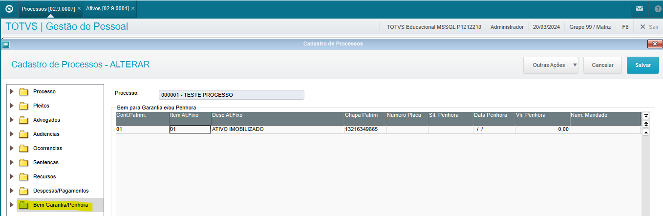 Rh Linha Protheus Gpe Onde Informar Os Bens Que Podem Ser Penhorados Ou Oferecidos Em 0745