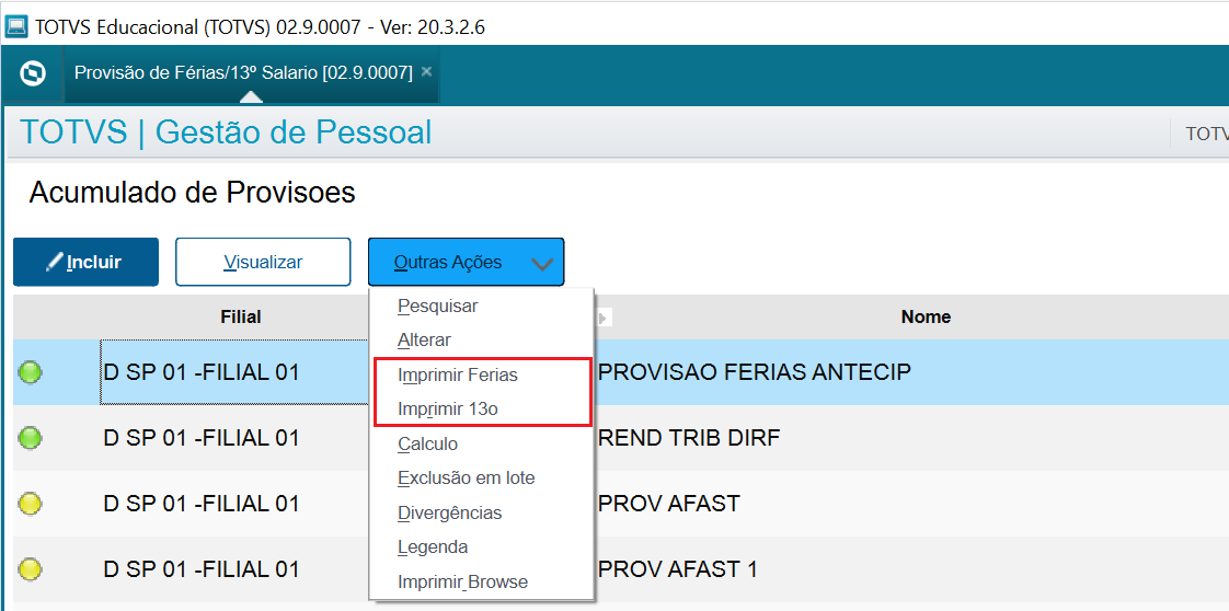 RH - Linha Protheus - GPE - Como imprimir Relatório de Provisão de ...