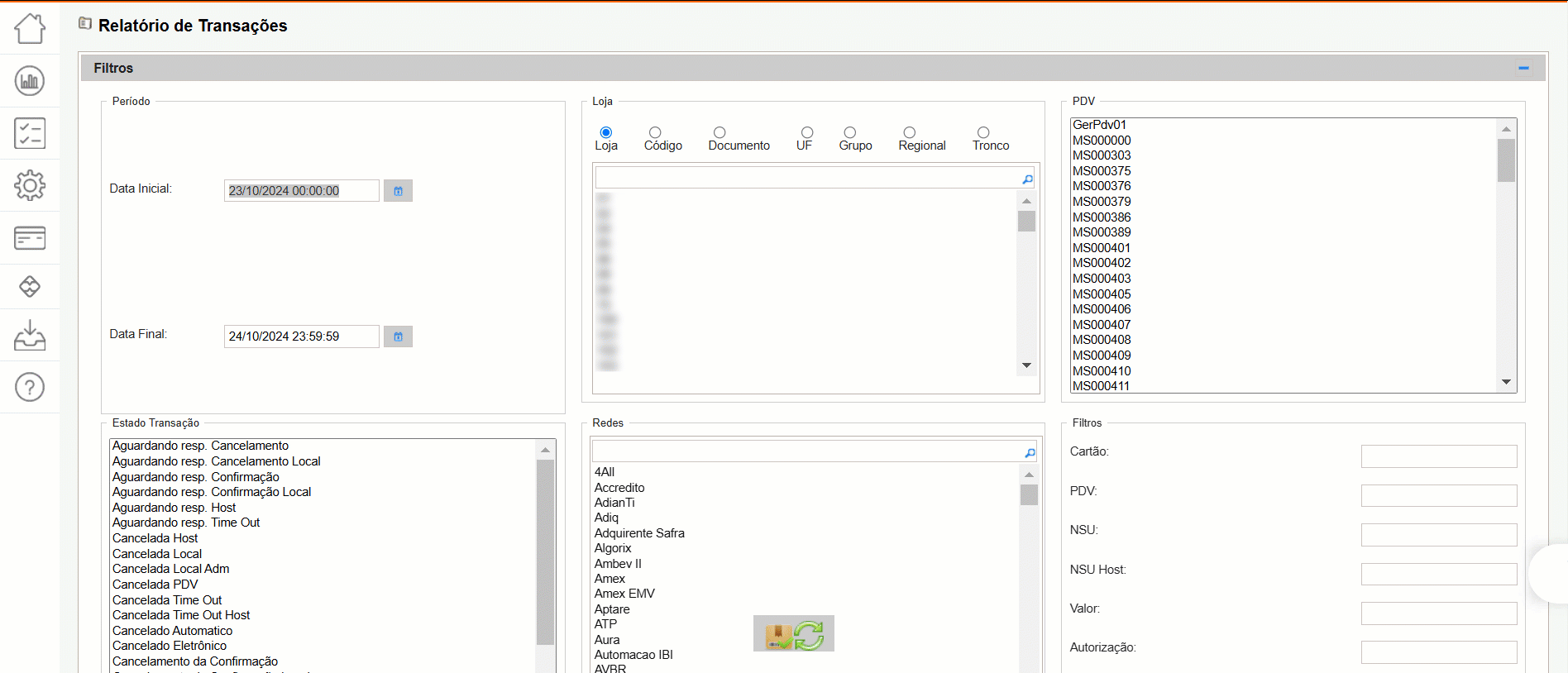 Gif mostrando o caminho que deve acessar no portal SiTef