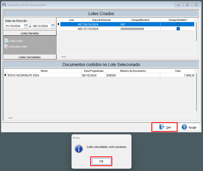 Hotelaria Totvs Backoffice Linha Cmnet Cap Como Realizar O Cancelamento De Um Lote De