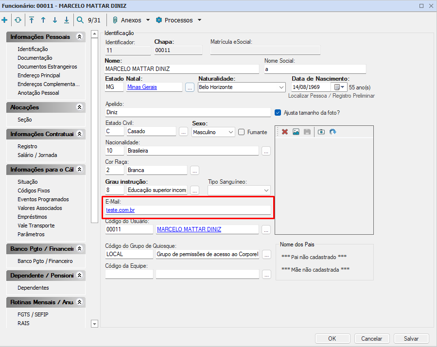 RH - RM - FOP - Integração RM Folha de Pagamento x Feedz - Erro na integração com a Feedz código