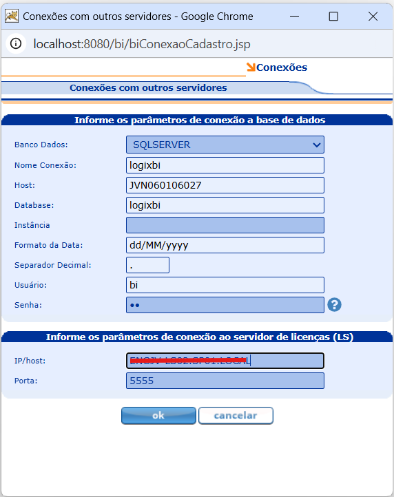 Tela conexao logix bi com sql server dados.png