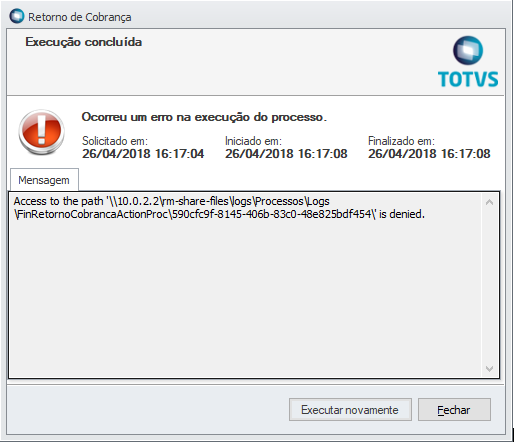 Framework - Framework RM - BD - Executor de Scripts não abre após a  confirmação da mensagem de aviso – Central de Atendimento TOTVS