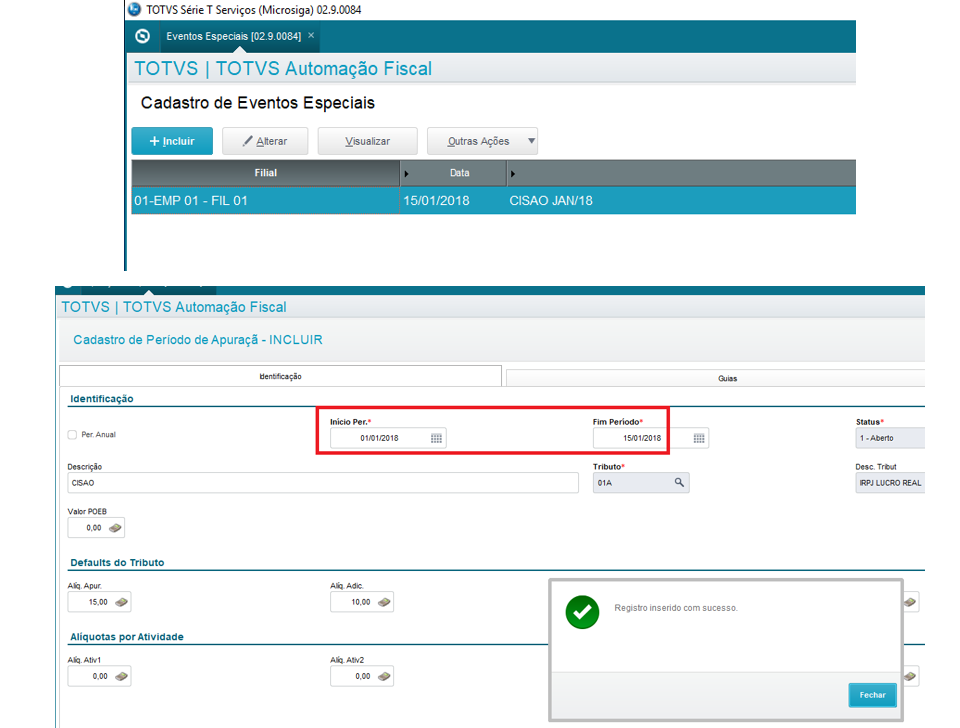 Cross Segmento - Backoffice Linha Protheus - Lalur - Cadastro, Apuração ...