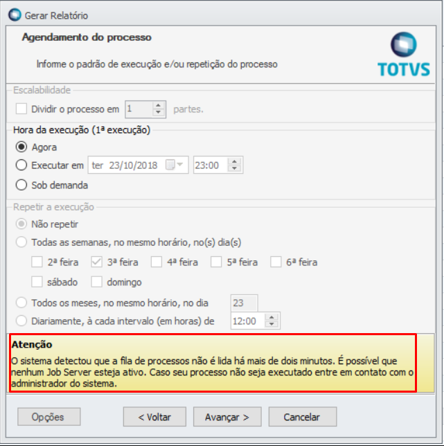 Framework - Framework RM - BD - Executor de Scripts não abre após a  confirmação da mensagem de aviso – Central de Atendimento TOTVS