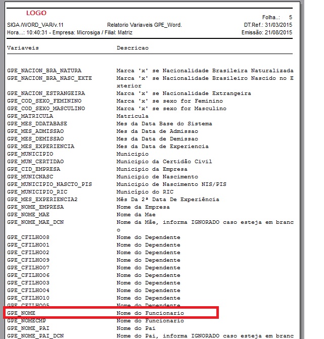 Rh Linha Protheus Gpe Configuração Para Impressão De Documentos 7198