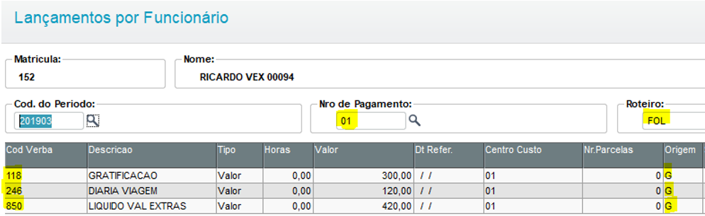 Rh Linha Protheus Gpe Parametrização Quando Há Mais De Um Valores Extras Vex No Mês 7999