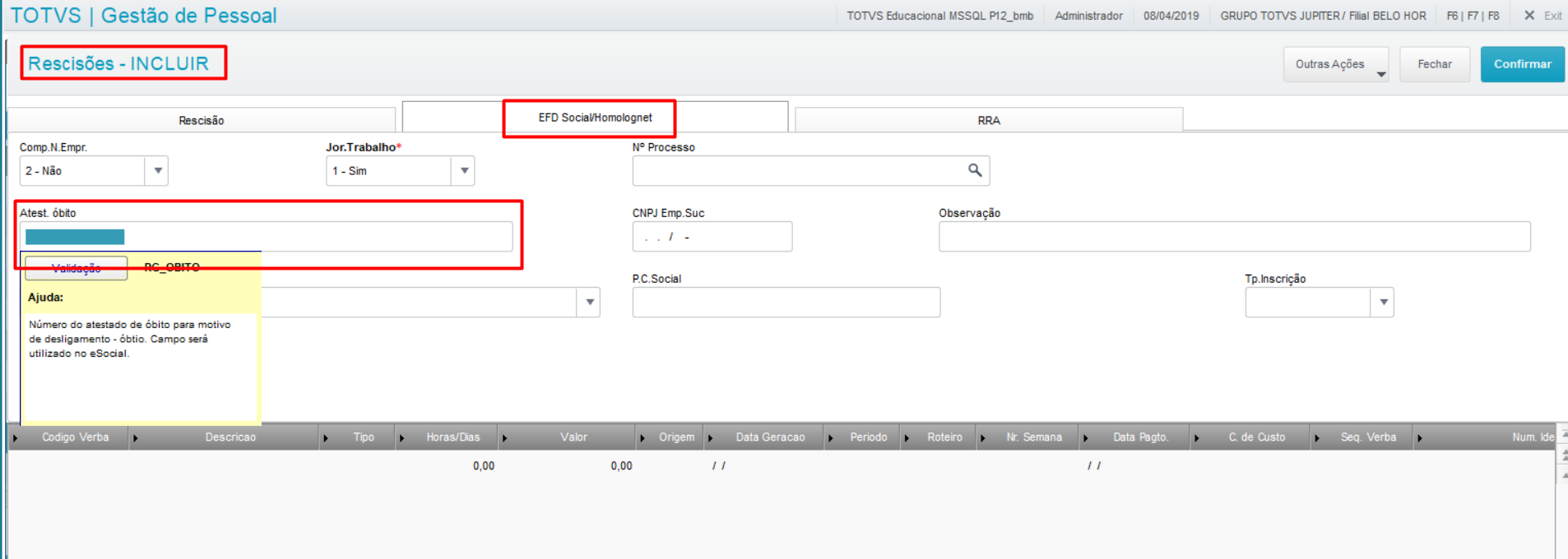 Rh Linha Protheus Gpe Esocial S 2299 Como Integrar O Evento 0447