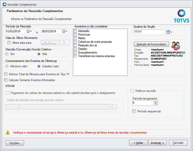 Rm Fop Rescisao Complementar Central De Atendimento Totvs