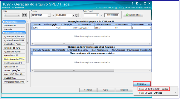 WINT - Como proceder para gerar apuração do ICMS normal e ICMS-ST na ...