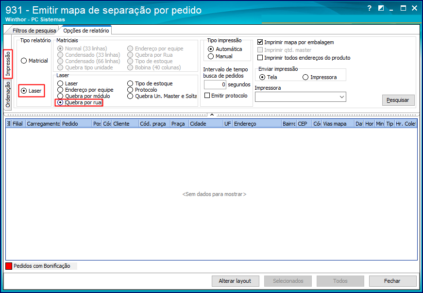 Wint Como Alterar Layout Na Rotina Emitir Mapa De Separa O Por