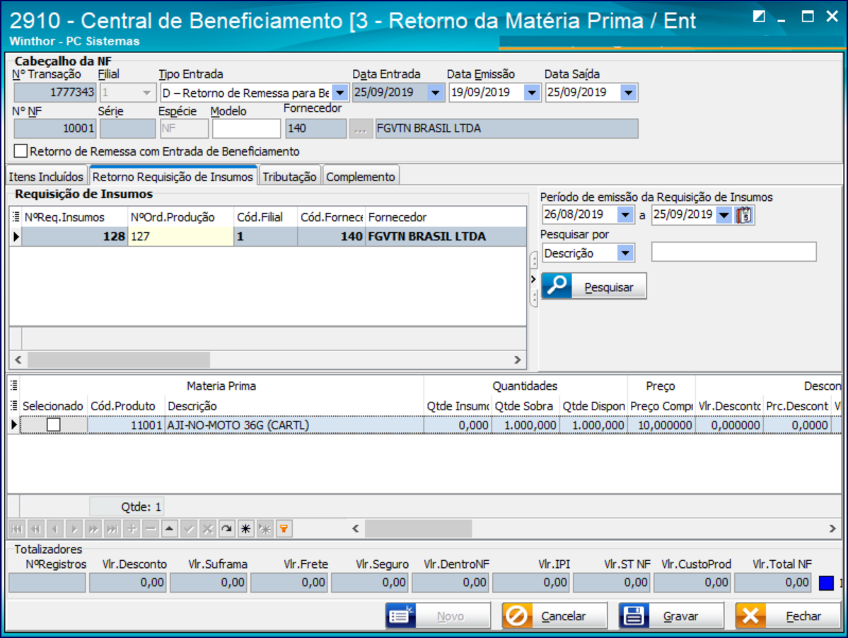 WINT - Como Realizar Retorno De Matéria Prima – Central De Atendimento ...