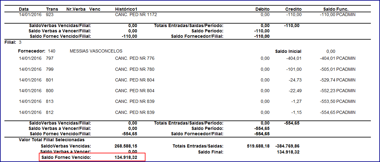 Wint Como Emitir Um Relat Rio Que Apresente O Campo Saldo Fornec